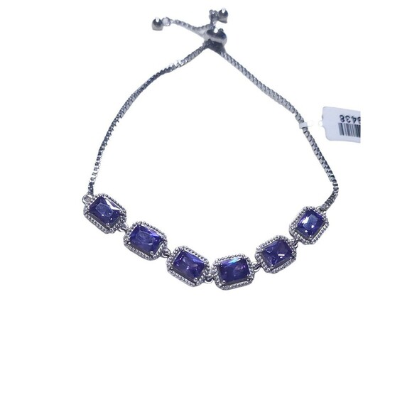 316L Stainless Steel Cubic Zirconia 18k Simulated Peridot Adjustable Bracelet - Picture 2 of 5